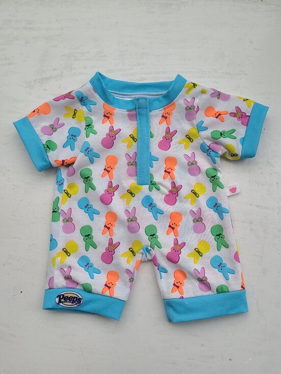 Build-A-Bear Other - Build-A-Bear Peeps Multicolor Bunny Print Romper Sleeper Pajamas